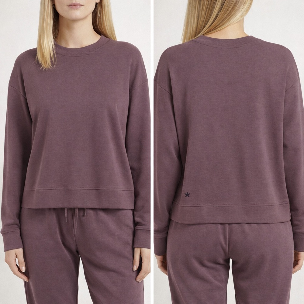 Athleta Seasoft Crewneck Sweatshirt TENCEL™ Blend Mauve Large